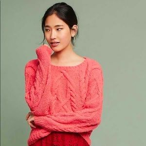 Sleeping on snow casual cabled chenille sweater
